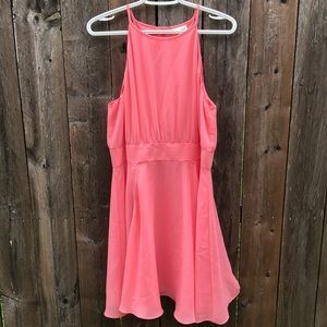 Maison Jules women Sleeveless Halter Shirred Fit & Flare Dres size 12 NWT
